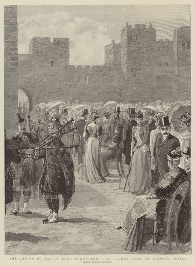 La mayoría de edad de Lord Warkworth, la fiesta en el jardín en el Castillo de Alnwick de John Charlton